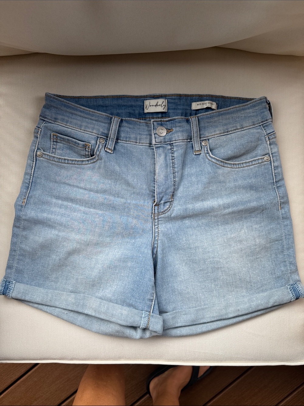 Wonderly Light Wash Denim Cuffed Shorts